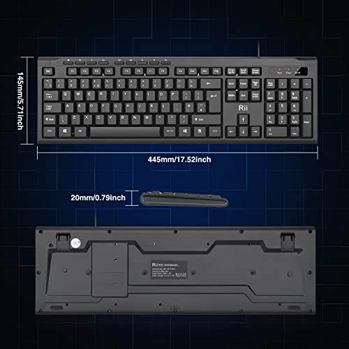 - Rii USB Wired Keyboard | Full Size Office Keyboard Compatible with Mac PC Tablet Windows & Android -