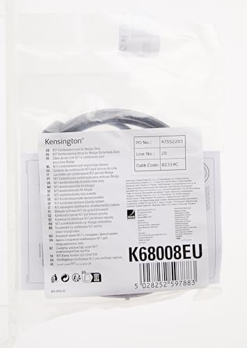 - Kensington N17 Combination Laptop Lock | Tough Lock Head & Carbon Steel Cut-Resistant Cable -