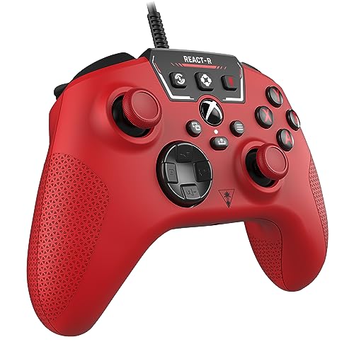 - Turtle Beach | React-R Red Wired Gaming Controller | Audio Controls, Mappable Buttons & Textured Grips  -