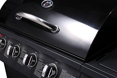 CosmoGrill Original 5 Gas Burner 4+1 Garden Grill, Steel Warming Rack, Side-Burner, Storage & Built-in Temperature Gauge for Home Garden Party Outdoor Cooking