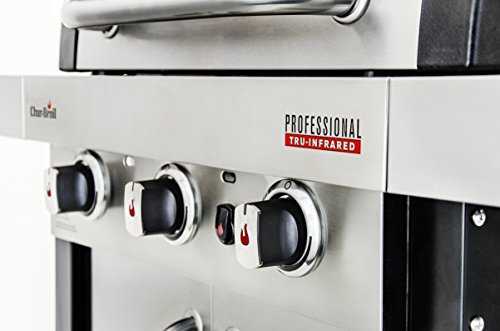 Char-Broil 140736 Professional Series 3400 S - 3 Burner Gas Barbecue Grill with TRU-Infrared™ technology and Side-Burner, Stainless Steel Finish