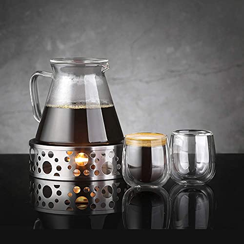 - Glastal Double Walled Espresso Coffee Glass | Glasses for Tea Dessert 100ml (4oz) Set of 2 -