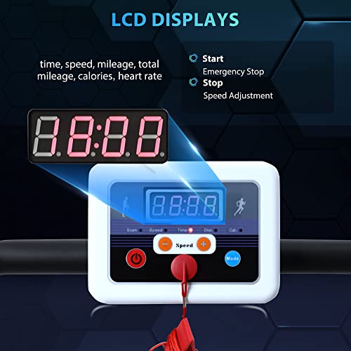 - HOMCOM 1.25HP Motorised Electric Treadmill | 10km/h Folding Running Machine | Gym Fitness Exercise with LCD Monitor -