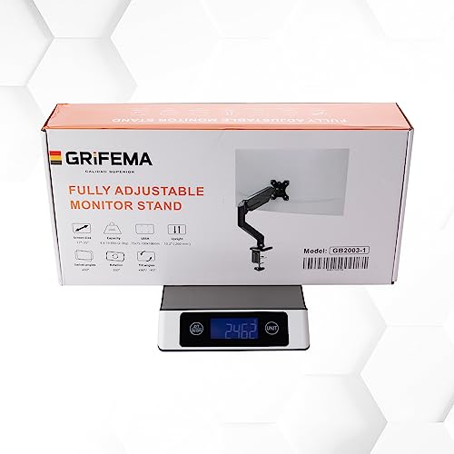 - GRIFEMA GB2003-1 Single Monitor Arm Desk Mount | 13" to 32" Screen | Gas Spring Single Monitor Stand -