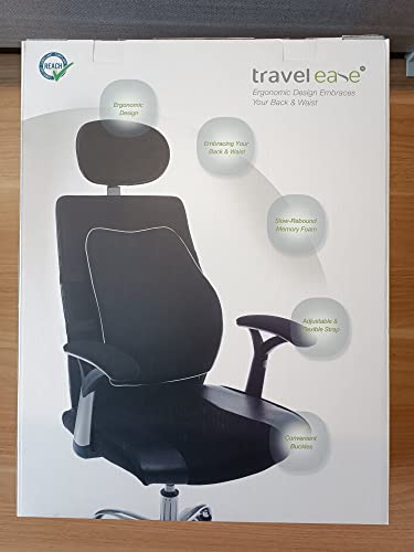 - Travel Ease Ergonomic Lumbar Support Cushion | Memory Foam Back Support Cushion -