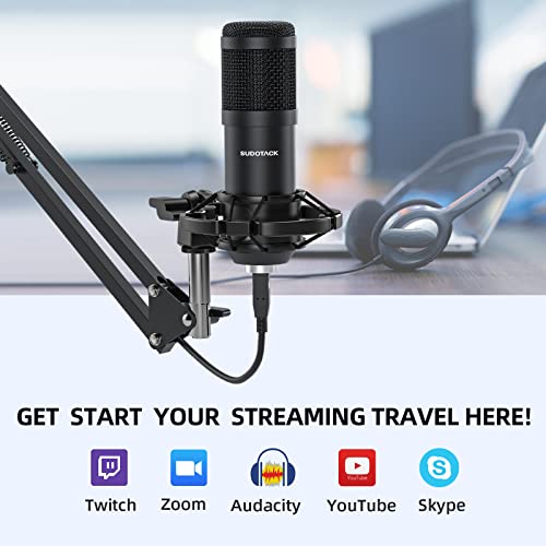 - SUDOTACK USB Streaming Podcast PC Microphone | Professional 192KHZ/24Bit Studio Cardioid Condenser Mic Kit -