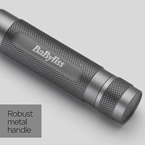 BaByliss Super-X Metal Series Nose Trimmer, Ear Eyebrow Hair Trimmer for Men, Grooming Kit, Gifts for Men (Silver/Grey)