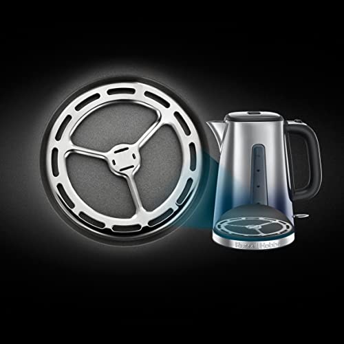 - Russell Hobbs Eclipse Stainless Steel & Midnight Blue | Ombre 1.7L Electric Cordless Kettle | (Quiet & Fast Boil) -