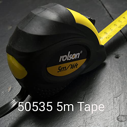 - Rolson 50535 | 5 m x 19 mm | Tape Measure | Yellow & Black -