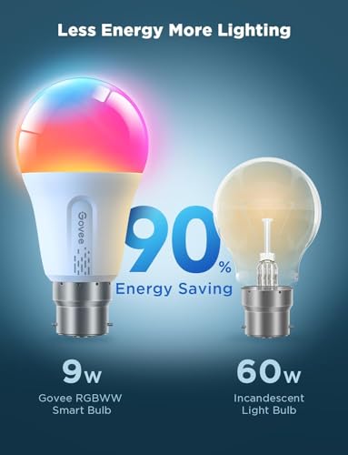 - Govee RGBWW Smart Bulbs | WiFi | LED Light Bulb With Music Sync B22 |  Alexa and Google Assistant -