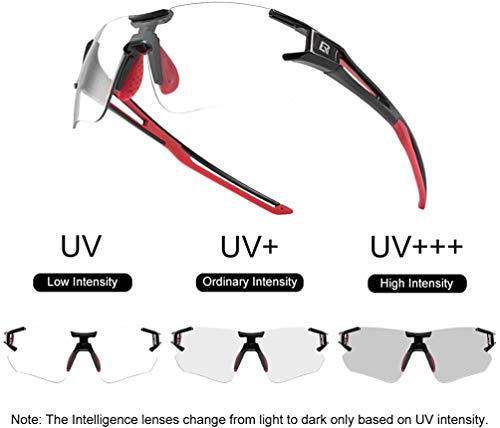 - ROCKBROS Cycling Photochromic Sunglasses | UV400 Protection | Transparent Rimless -