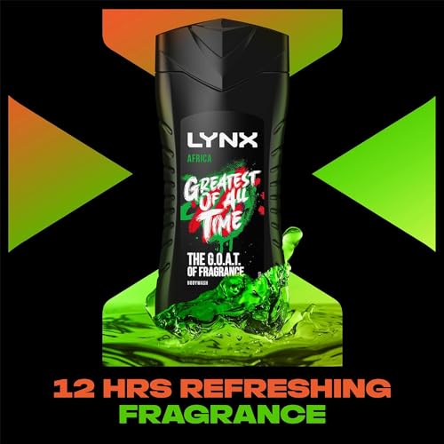 - Lynx Africa Body Wash | 12 Hour Refreshing Fragrance | 225 ml Bulk Buy 3 Pack -
