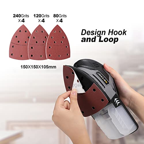 - JELLAS Detail Mouse Sander 220W | Compact Sander Machine for Wood | 13,000 RPM Sanders with Dust Collection | 12PCS Standard Sandpapers -