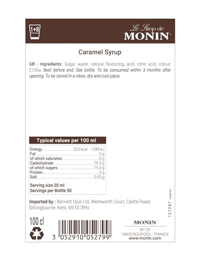 - MONIN Premium Caramel Syrup | 1L | Coffee and Cocktails -