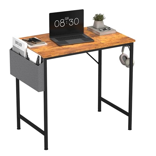 Computer Desk Home Office Writing Study Desk, Modern Simple Style PC Table (Brown, 80 x 50 x 75 cm)