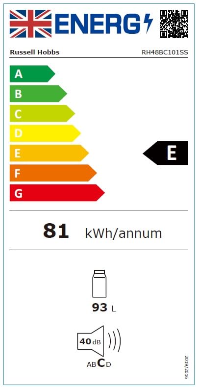 - Russell Hobbs Undercounter Fridge | 93 Litre/90 |  Freestanding Beverage/Drinks Wine Fridge -