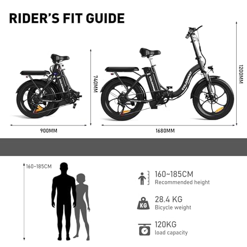 COLORWAY 20'' Electric Bike, Folding EBike, City Bike with 36V 15Ah Removable Battery, 7-Speed,with 250W Motor, Unisex Adult with LCD Display, Dual Disc Brake,Range up to 45-100KM,with pannier bag.