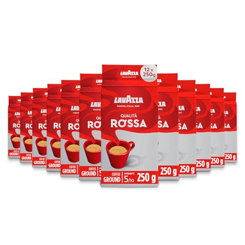 - Lavazza | Qualità Rossa | Ground Coffee | 12 Packs of 250 g -