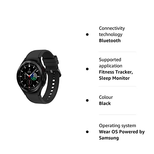 - Samsung Galaxy Watch4 | Classic Smart Watch | Rotating Bezel | Health Monitoring, Fitness Tracker, Bluetooth | 46mm | Black -