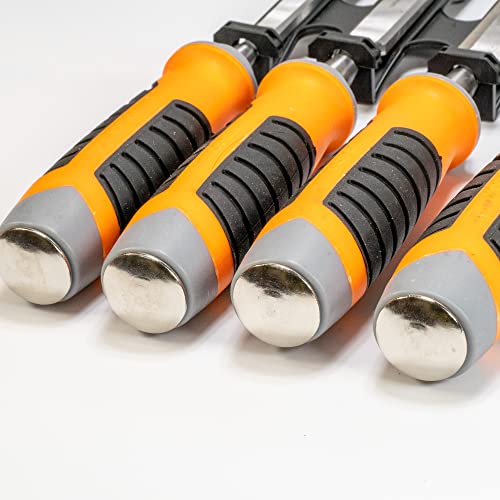 - Rolson 56135| 4pcs | CRV Wood Chisel Set | Black/Orange -