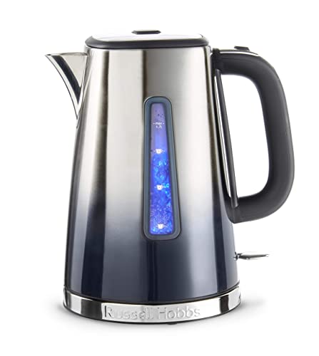 - Russell Hobbs Eclipse Stainless Steel & Midnight Blue | Ombre 1.7L Electric Cordless Kettle | (Quiet & Fast Boil) -