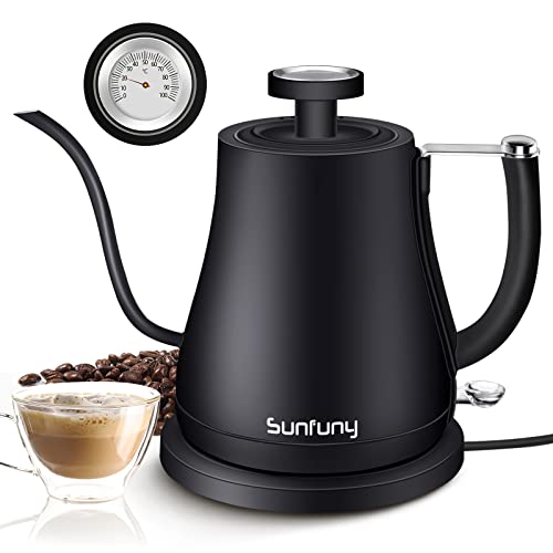 - Electric Gooseneck Kettle | 0.8 Litre 100% Stainless Steel Pour Over Kettle | Coffee Brew Kettle -