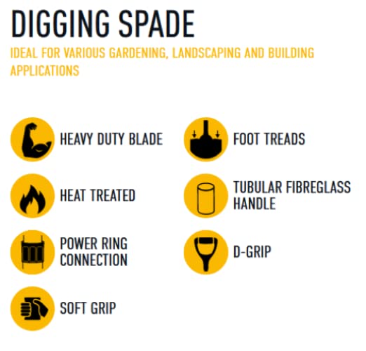 - Roughneck | Digging Spade 1070mm/42", |Yellow & Black -