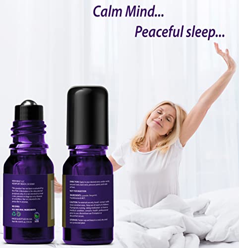 - Sleep Well Roll On Essential Oil | Anti Stress Calming Aromatherapy | Stick Blend Lavender Oil |  Gifts for Women -