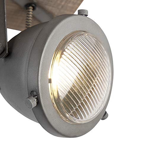 - Qazqa | Industrial Spotbar | Spotlight Ceiling bar Steel | Nickel Matt -