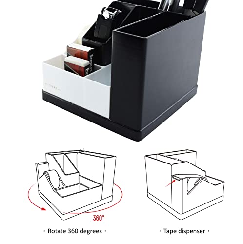 - EXERZ Desk Organiser/Pen Holder/Desk Tidy/Rotating 360° | Stationery Included -