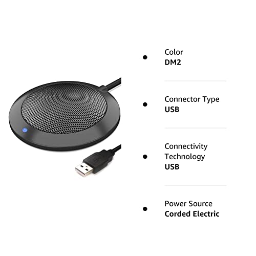 Conference USB Microphone, Computer Desktop Mic with LED Indicator, TKGOU Plug & Play Omnidirectional Condenser PC Laptop Mics for Online Meeting,Class,Skype,Recording,Chatting,Zoom,(Windows/Mac OS X)