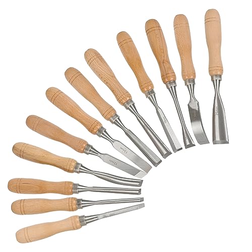 12-piece chisel set, wood chisel set, notch carving set, woodwork chisel set, professional chisel set for wood carving, carpentry, wood chisel set for beginners, professionals carvers