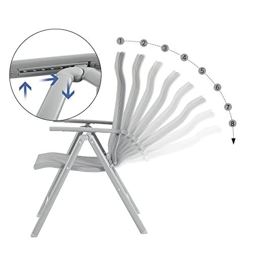 - SONGMICS Set of 2 Folding Garden Chairs | Outdoor Chairs | Max. Capacity 150 kg per Chair | Grey -