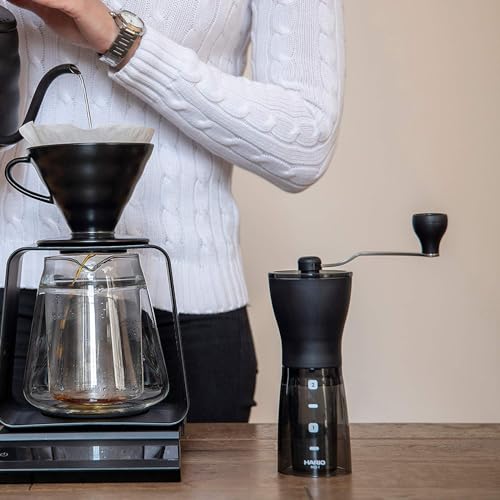 - Hario | Transparent Black Mini Mill Plus | Compact & Adjustable Hand Coffee Grinder -