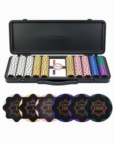 - SLOWPLAY Nash 500 PCS Clay Poker Chips Set | for Texas Hold’em | Professional 14g numbered poker chips -