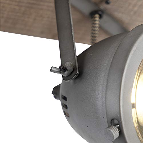 - Qazqa | Industrial Spotbar | Spotlight Ceiling bar Steel | Nickel Matt -