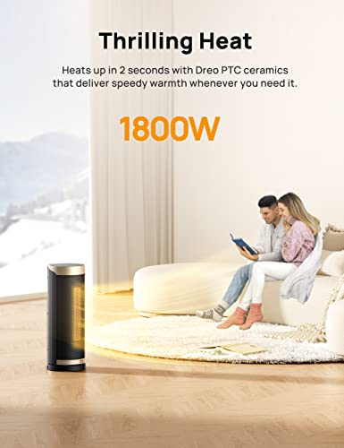 - Dreo 16 Inch Space Portable Heater | 1800W Silent Ceramic Electric Heater Low Energy | 3-Mode 3-Speed -