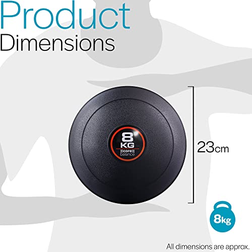 Core Balance Slam Ball No Bounce Medicine Exercise Ball Heavy Duty PVC for Strength Training (8kg)