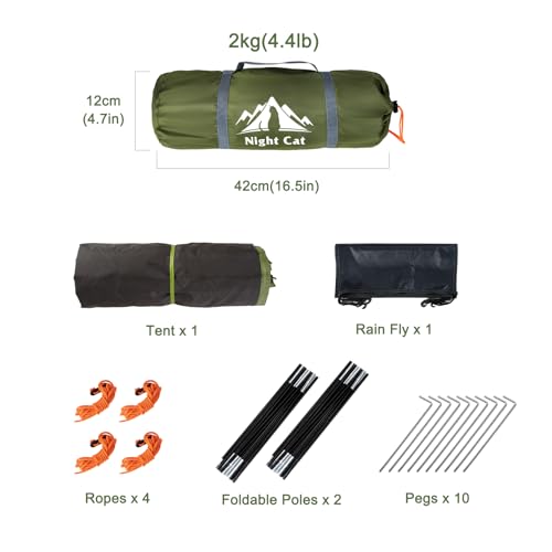 - Night Cat Camping Tent | Waterproof Backpacking Tents Easy Setup Lightweight for Hiking -