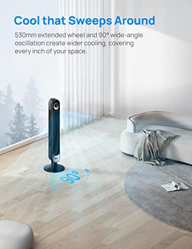 - Dreo 42 Inch Tower Fan, 6 Speeds Standing Fan | 7.3m/s Quiet Bladeless Cooling Fan | 90° Oscillating Electric Fan -