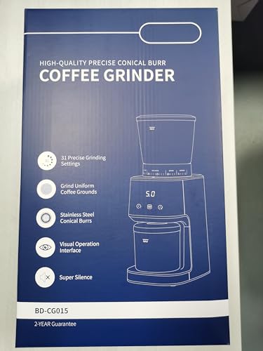 - SHARDOR Conical Burr Coffee Grinder | Electric | 31 Precise Grind Settings | For Espresso/Drip/Pour Over/Cold Brew/French Press | LCD Screen And Digital Timer | Black -