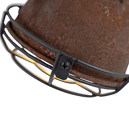 - Qazqa | Industrial Spotlight Ceiling | Rust Brown with Wood | Tiltable -