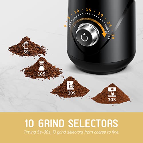 - TWOMEOW | Coffee Grinder | Adjustable Electric Spice Grinder |  Removable Grinding Cup | 80g -