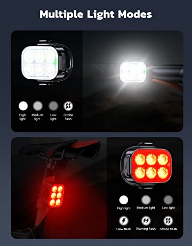 - Glangeh Bike Lights Ultra Slim | Rechargeable Bicycle Lights Front and Rear -