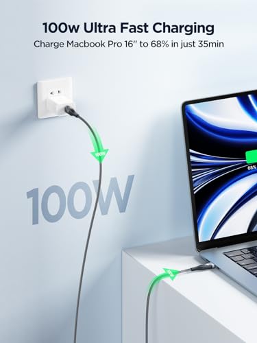 - USB C to USB C, 100W 5A Fast Charging Cable -