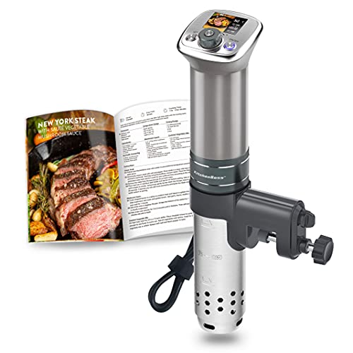 - KitchenBoss Sous Vide Cooker Ultra-Quiet Immersion-Circulator | Color LCD Recipes | G320 Pro Silver Machine Brushless DC Motor -