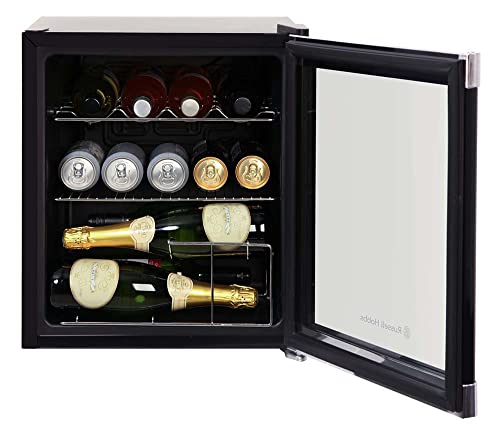 - Russell Hobbs Mini Fridge | 12 Bottle/46L | Freestanding Black Table Top Mini Beer & Wine Fridge -