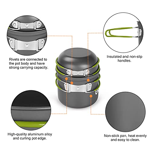 - Odoland Multi-PCS Camping Pan Set -
