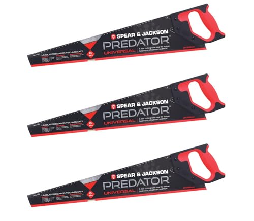 - Spear & Jackson B9822 | Triple Pack Predator Universal Saw | 22" x 8pts (Pack of 3 Saws) -