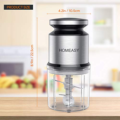 - Mini Meat Grinder | Homeasy Mini Food Processor | Food Grinder | 600ml Stainless Steel -